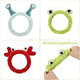 FRIUSATE 3Pcs Face Wash Headband Snail Frog Crab Elastic Cute Spa Accessories view 2
