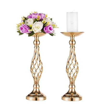Accesorios de boda / fiesta, jarrón de oro para mesa, candelabro