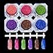 NICOLE DIARY Holographic Laser Powder Nail Glitter Manicure Chrome Pigments 14 Colors/set