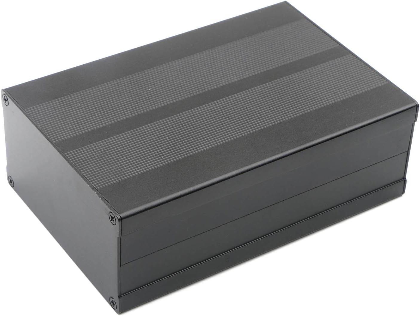 JIUWU Sand Blasting Black Aluminum Box Enclosure Electronic Project Case PCB Component Circuit Board DIY Amplifier Instrument 106x55x154mm (WxHxL)