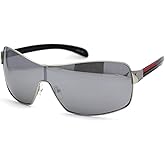 Mens Italian Designer Fashion Wrap Shield Sport Pilot Sunglasses