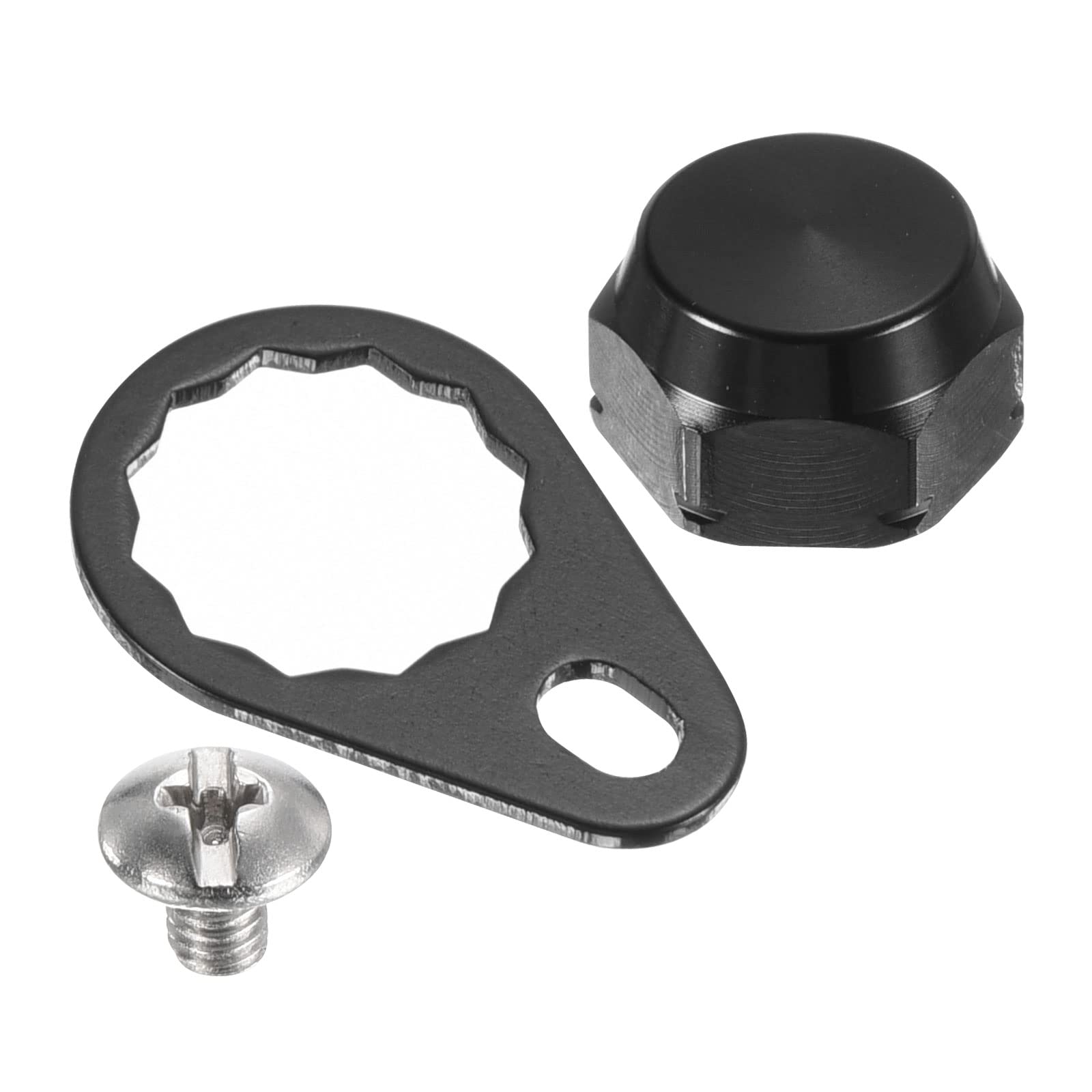 Photo 1 of PATIKIL Fishing Reel Screw Nut Locking Plate, Right Handle Locking Caps Screw M8 Nut Replacement for DIY Fishing Accessories, Black