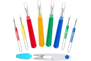Seam Ripper, Stitch Thread Remover Tool, 9 Pcs Stitch Ripper Kit, 8 Stitch Ripper and 1 Sewing Trimming Scissors, Thread Remo