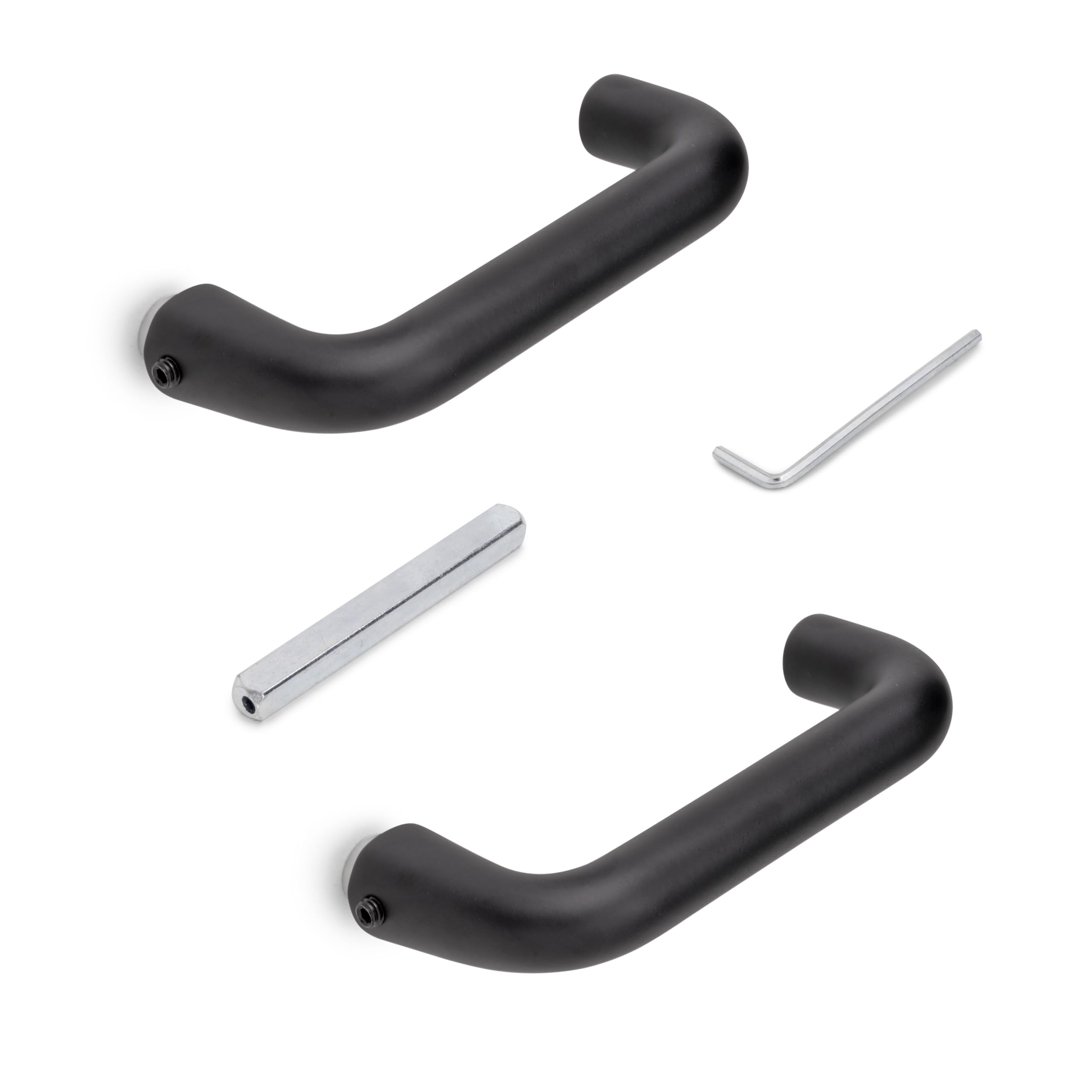 Emuca - Internal Door Handles for Glass Doors Locks, U Model, Alluminium, Black Finish