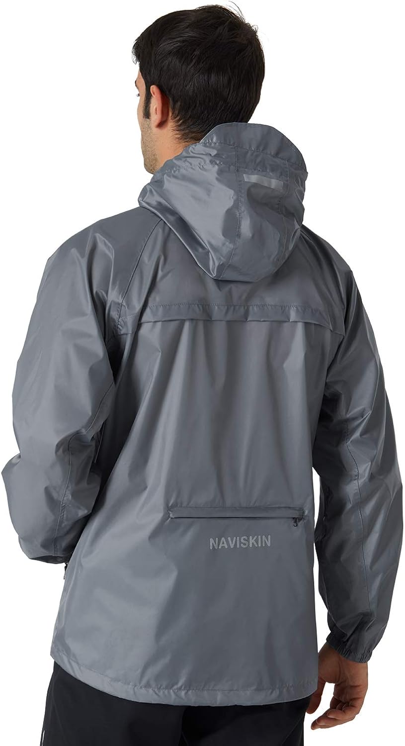 Naviskin Men's Waterproof Rain Jacket Packable Outdoor Hooded Raincoat Poncho: Clothing