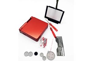 EXSEK Replacement Housing Shell Pack Compatible for GBA SP Gameboy Advance SP (Flame Red)