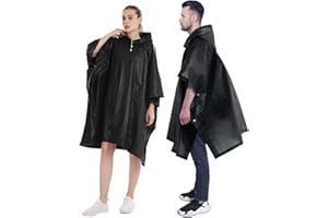 YUNLOVXEE Rain Poncho Raincoats for Adults Reusable - 2-5 Pack EVA Waterproof Rain Coat with Hood, Rain Gear for Women Men