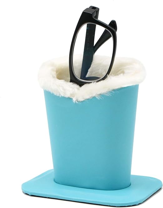 Jeteho Plush Lined Eyeglass Holder Upright Eyeglass Holder Stand Eyeglasses Protective Case For Desk Bedside Table And Nightstand Blue Amazon Ca Home Kitchen