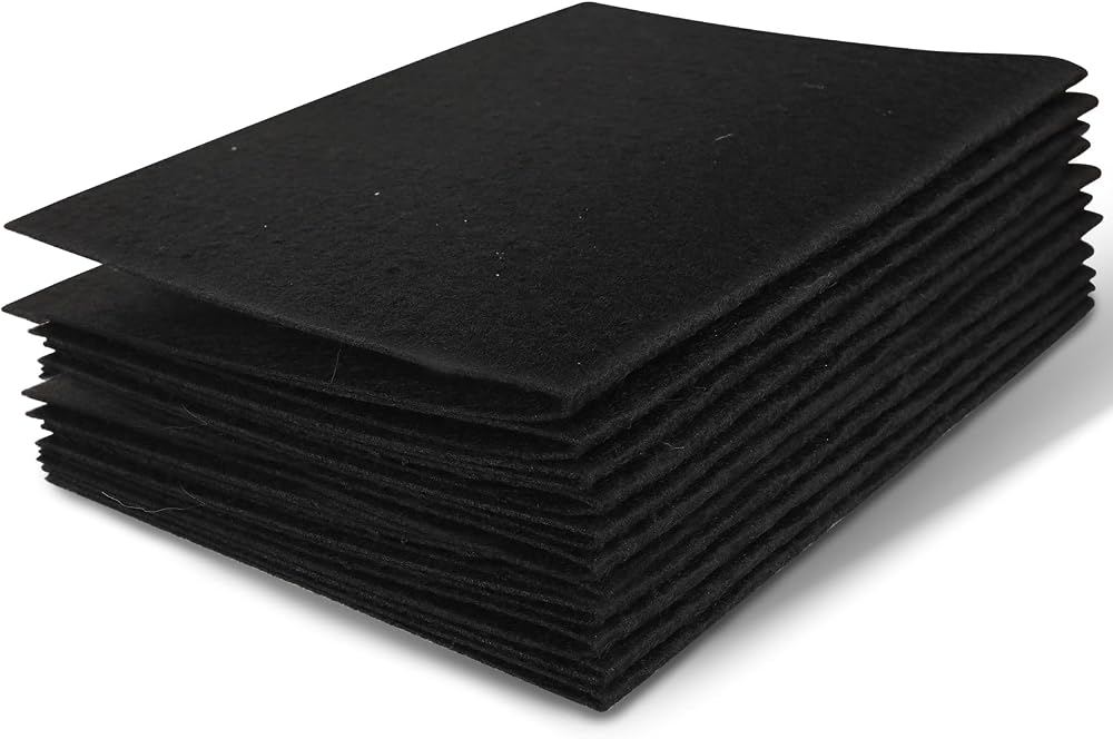 DIVINA VITAE Felt Sheets 7 x 11 in 10Pcs Black White Green Brown Red Craft