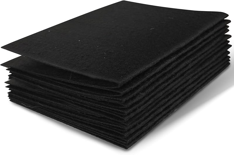 DIVINA VITAE Felt Sheets 7 x 11 in 10Pcs Black White Green Brown Red Craft