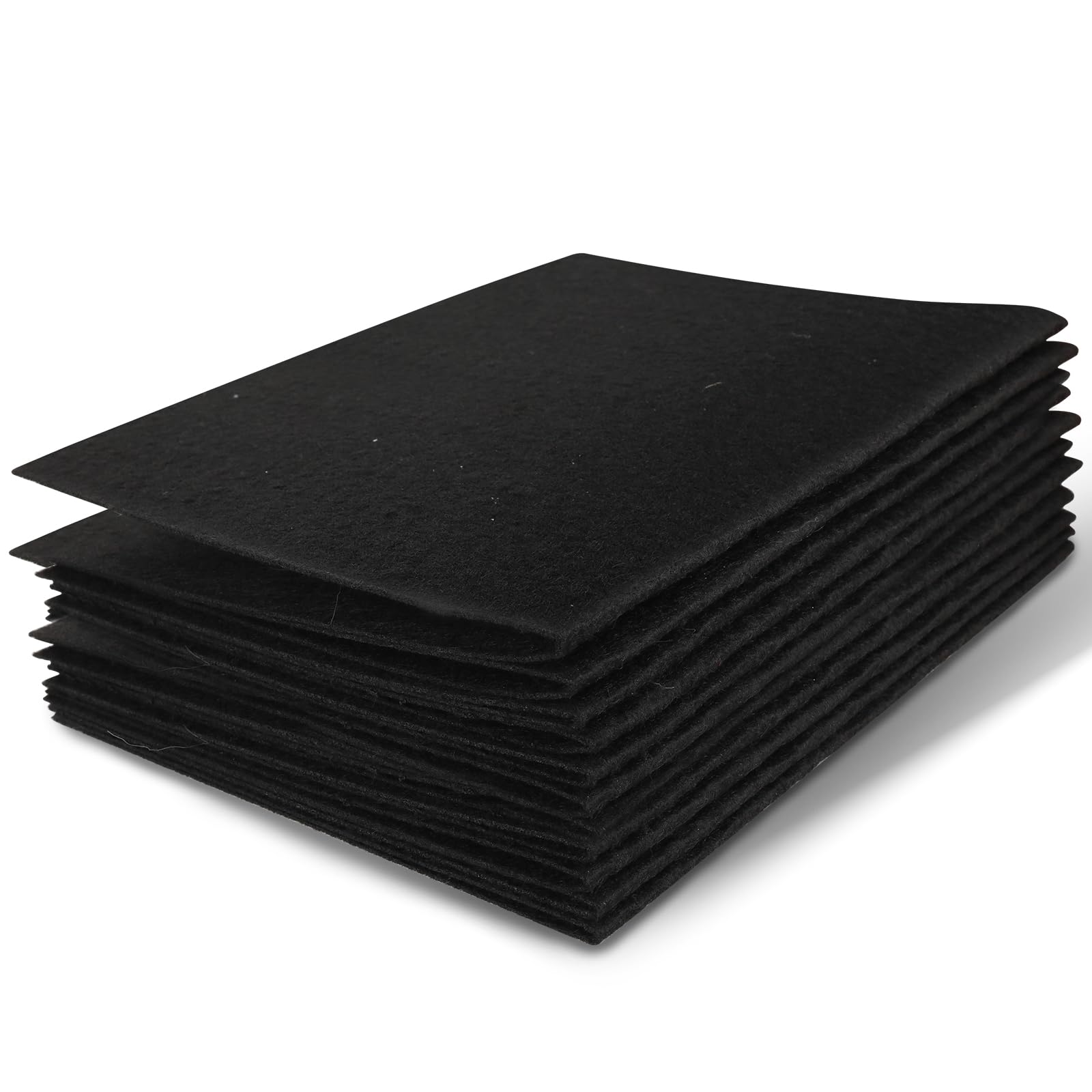 Felt Sheets Fabric, 7" x 11" Soft Felt Fabric for Crafts 10Pcs Halloween Christmas Fabrics Fall Felts for DIY and Sewing Projects (Black) — image 1