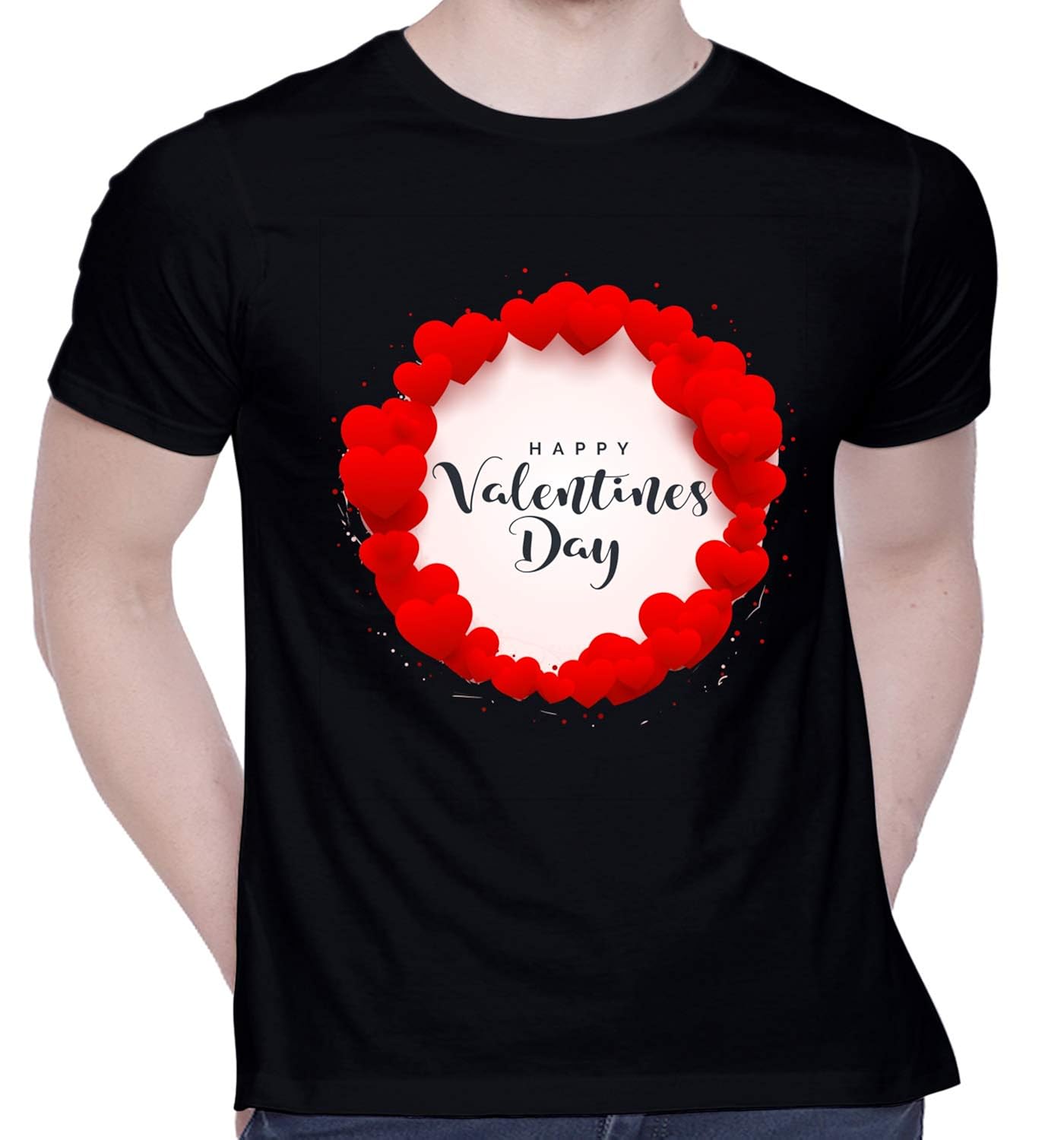 CreativiT Graphic Printed TShirt for Unisex Happy Valentine Day Tshirt
