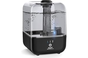 MIKIKIN Cool Mist Humidifier, Ultrasonic Air Humidifiers for Bedroom Babies Home, 4.5L Large Top Fill Desk Humidifiers with Three Mist Modes, 360° Nozzle, Auto Shut-Off, Lasts Up to 30 Hours, Super Quiet
