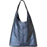 LaGaksta Italian Leather Hobo Bag for Women – Pebbled Tote Purse, Slouchy Designer Shoulder Handbag, Made in Italy