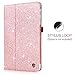 DUEDUE for Samsung Galaxy Tab E 9.6 Case, Sparkly Glitter Slim Faux Leather Folio Stand Full Protective Cover for Galaxy Tab E Wi-Fi/Tab E Nook 9.6 Inch Tablet SM-T560/T561/T565/T567V,Rose Gold