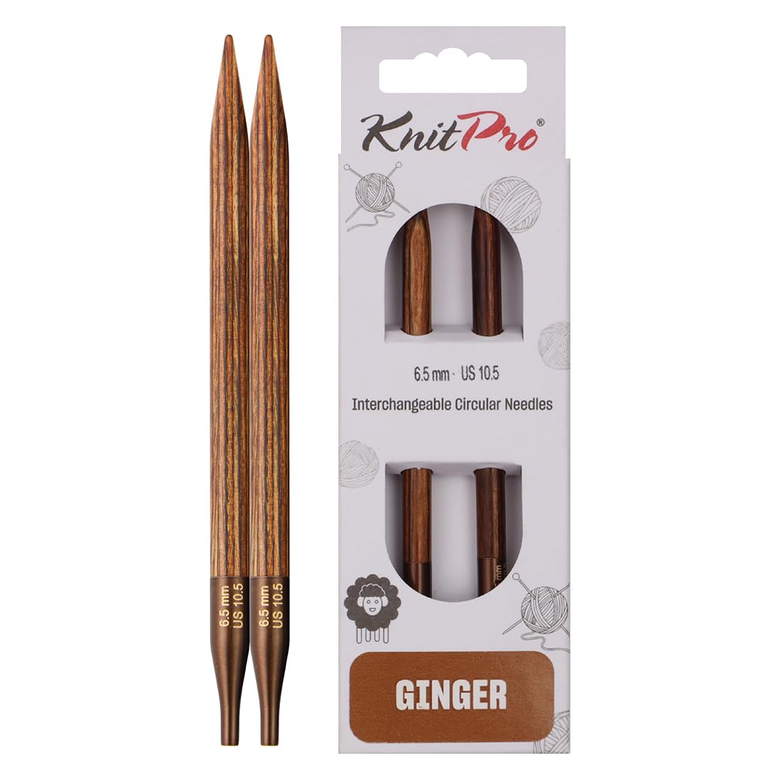 KnitPro Ginger Interchangeable Circular Needles 4" (10cm) | 6.50mm