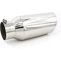 RP Remarkable Power Exhaust Tips - 2 Pack, 4" Inlet 6" Outlet, 18" Long Stainless Steel Rolled Edge, 20 Degree Angle, Bolt-On