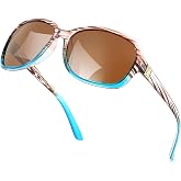 FEISEDY Polarized Sunglasses for Women Classic Vintage UV400 Shade | Trendy Square Wraparound Ladies for Driving Daily Vacation Sun Glasses B0309