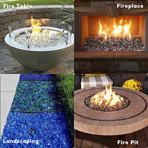 Uniflasy 1/2 Inch Fire Glass for Fire Pit, Fire Glass Beads, Fire Glass