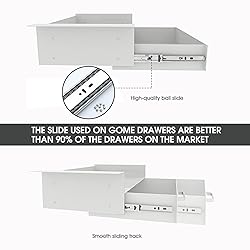 GOME White Under Desk Drawer Storage with