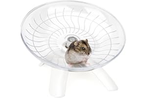 Reshiho Hamster Wheel Silent Hamster Exercise Wheel Running Spinner Hamster Flying Saucer for Hamsters Gerbils Mice and Other Small Pets (White)