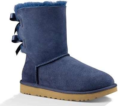 women's bailey bow round toe glitter suede & sheepskin short booties