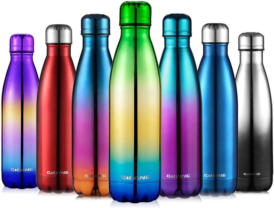 CMXING Double Walled Thermos Non-Toxic BPA Free 12 Hours Hot & 24 Hours Cold - 500ml & 750ml Stainless Steel Vacuum Insulated Reusable