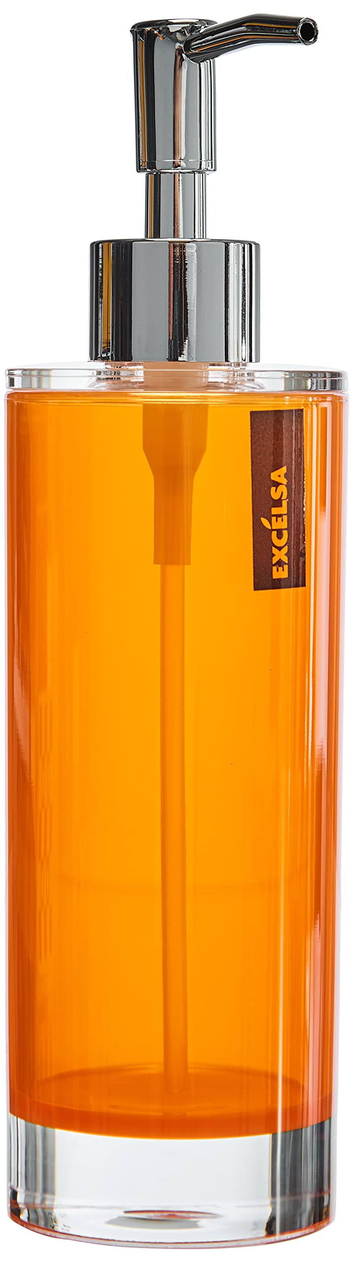 Excelsa Soap Dispenser, Polystyrol, Orange, 6.5 x 6.5 x 22 cm