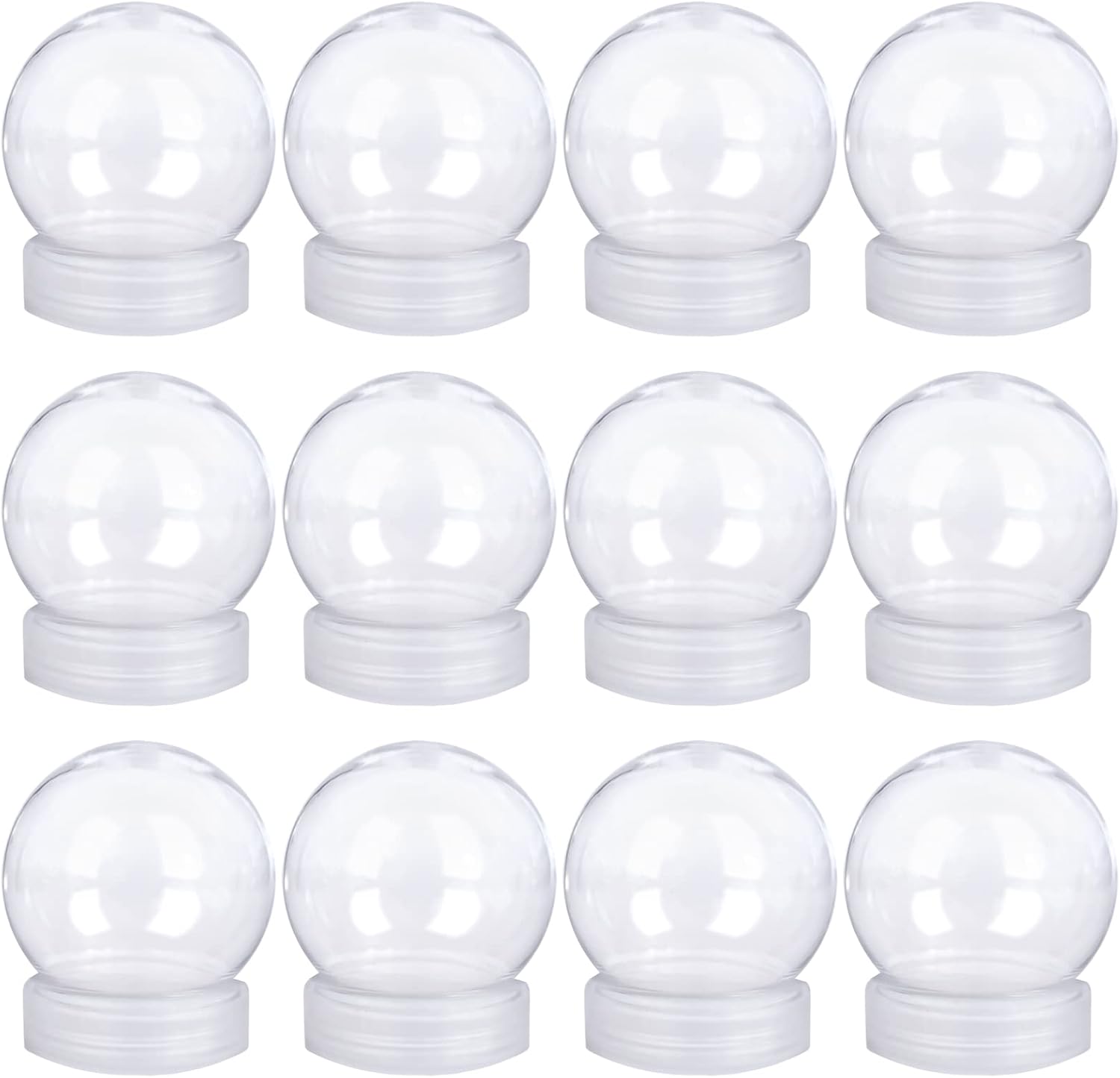 Snow Globes - Aweyka 12 Pieces DIY Water Globe Snow Globe 2.7 Inch (69mm) Height Clear PET Plastic with Screw Off Cap for DIY Crafts Christmas Decoration