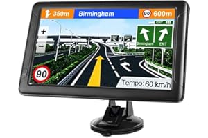 NAVRUF GPS Navigation for Car （9 Inch） Slimline Touch Screen Real Voice Direction ，USA Edition 2025 (Free Lifetime Updates) Turn-by-Turn Voice and Lane Guidance, Speed and Red Light Warning (American Brand)