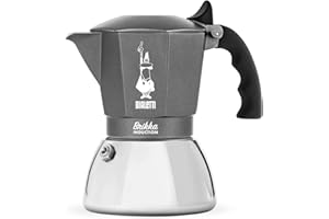 Bialetti Brikka Induction Coffee Maker, 4 Cup (170ml), Espresso Bar Style, Suitable for All Types of Cookers, Stylish Design, Silver