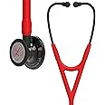 3M™ Littmann® Cardiology IV™ Diagnostic Stethoscope, Limited Edition Featuring Red Logo Diaphragm, Engraved Heart on Stainless Steel High Polish Smoke Chestpiece, 27" Red Tube, Black Stem, 6182