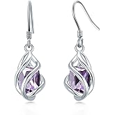 Seiyang Mother's Day Gifts May Birthstone Dangle Drop Earrings 925 Sterling Silver Valentine's Day Birthday Anniversary Fine Jewelry Gifts for Women Girls