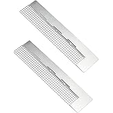 EORTA 2 Pcs Diamond Ruler Stainless Steel Art Embroidery Tool With 216 Blank Grids Kit for Round Drills, Silver