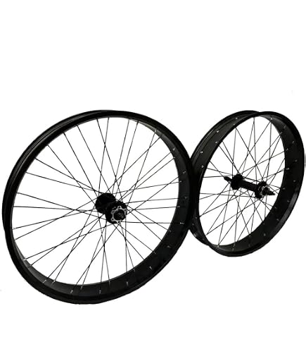Fat Tire Bike Wheelset - 20/24/26 Inch Front/Rear Wheels, 4.0 Wide, 6-Bolt Disc, For Snow & Beach Bikes