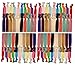 Kenz Laurenz 100 Hair Ties No Crease Ribbon Elastics Ouchless Ponytail Holders Hair Bands (100 Hair Ties-Solids)
