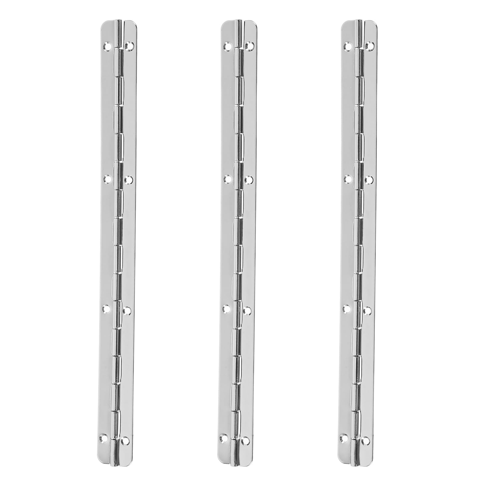 iplusmile Steel Metal Piano Hing, Stainless Steel Piano Hinge with Holes, Heavy Duty Polished Stainless Piano Hinges for Boats Cabinets Storage Box
