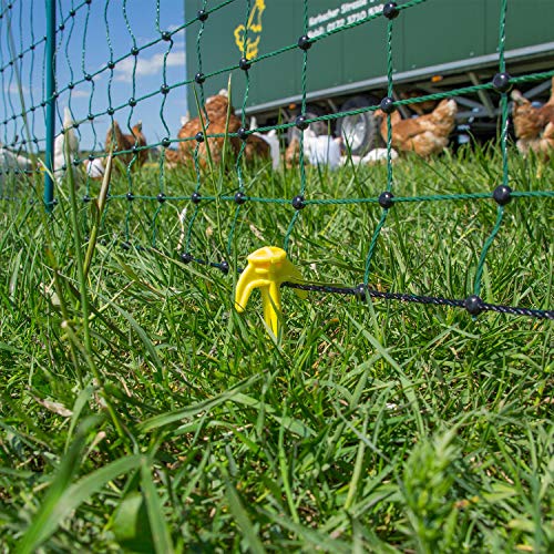 Sicherheitsnetz für Geflügel, 105cm, 25m, 9 Pfähle, grün – Bild 7