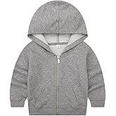 DINGDONG'S CLOSET Kid Toddler Boy Girl Solid Multi-Color Basic Cotton Hoodie Hooded Zip Up Sweatshirts Pullover Jacket