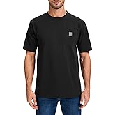 Kecols Men's Loose Fit Heavyweight Short-Sleeve Pocket Work T-Shirt (Regular&Tall)