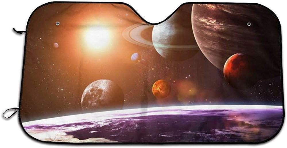 UQ Galaxy Protector Sun Reflector,Solar System Planets Space Stylish Vehicle Windshield Sunshades For Car Minivan Vehicle 76X140CM
