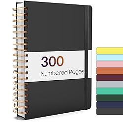 Forvencer Lined Spiral Journal Notebook with 300