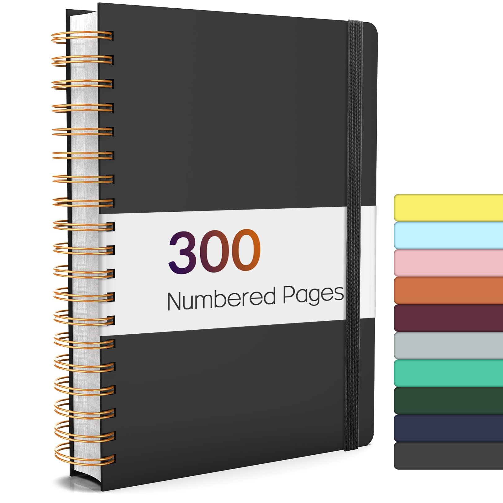 Forvencer Lined Spiral Journal Notebook with 300