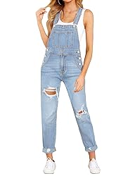 luvamia Women's Casual Stretch Adjustable Denim Bib