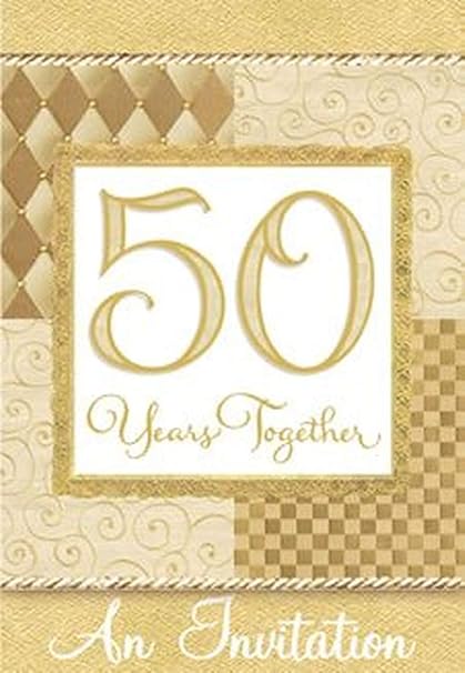 Amazon Com Amscan 50th Anniversary 50 Years Together Invitations W Envelopes 8ct Toys Games