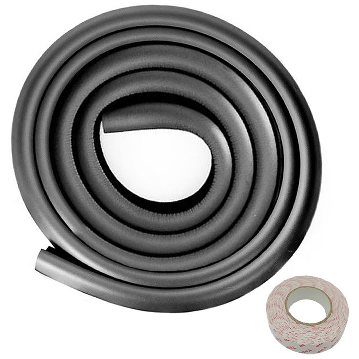 TUKA 8.2ft / 2.5M Edge Guard Extra Thick, L-Shaped Premium Foam Edge Protection Childproofing, Child Senior Baby Safety | Anti Collision Strip Protector for Sharp Table Furniture Edge, TKD7000 Black