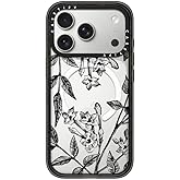CASETiFY Impact iPhone 17 Pro Case [Slim/Compatible with Magsafe / 8.2 ft. 4X Military Grade Drop Protection] - Botanical Jasmine - Clear Black