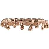 18k Gold Teardrop Bottom Grillz 6 Teeth Lower Teeth Drip Cap Grillz