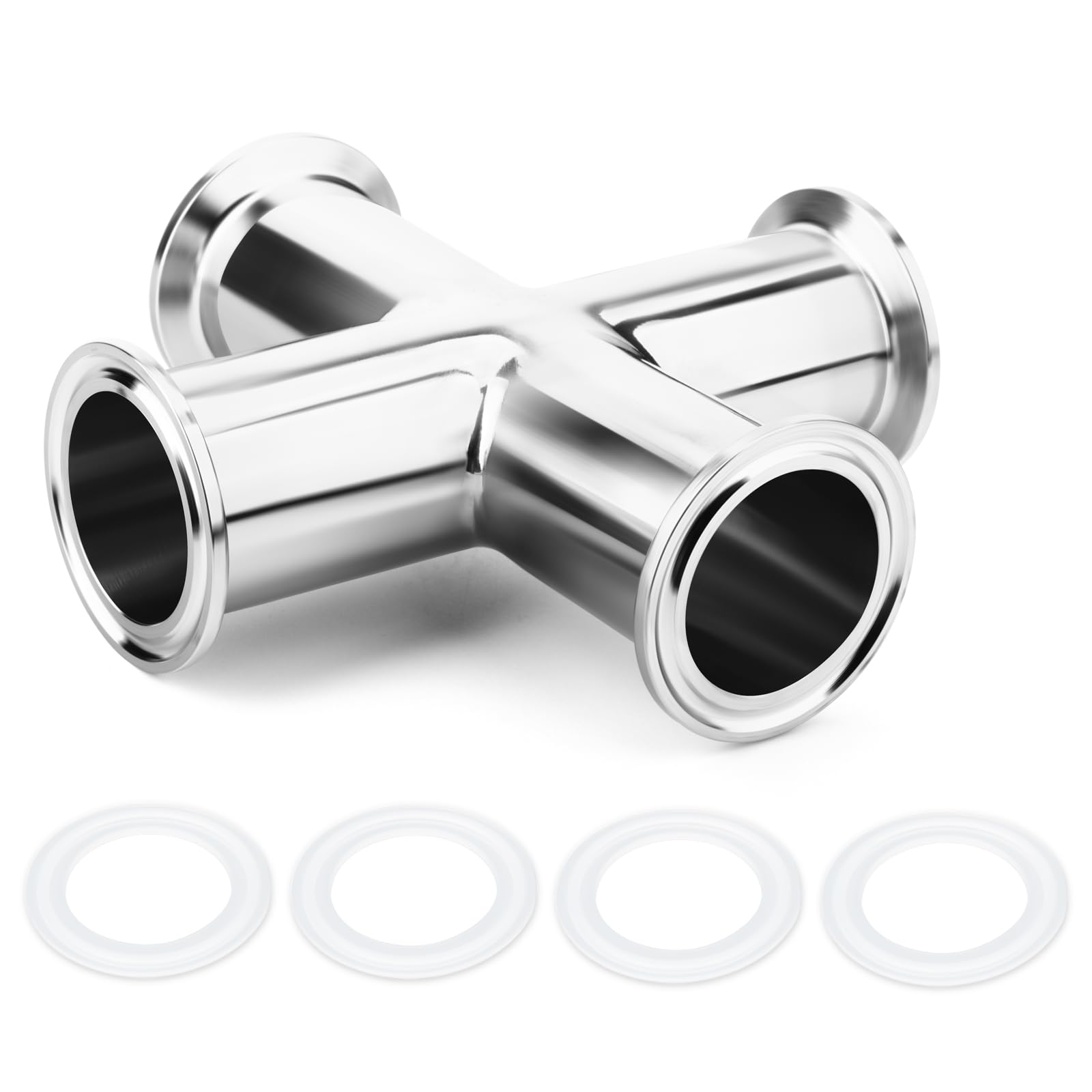 TAISHER 1PCS 304 Stainless Steel 1.5" Tube OD 4 Way
