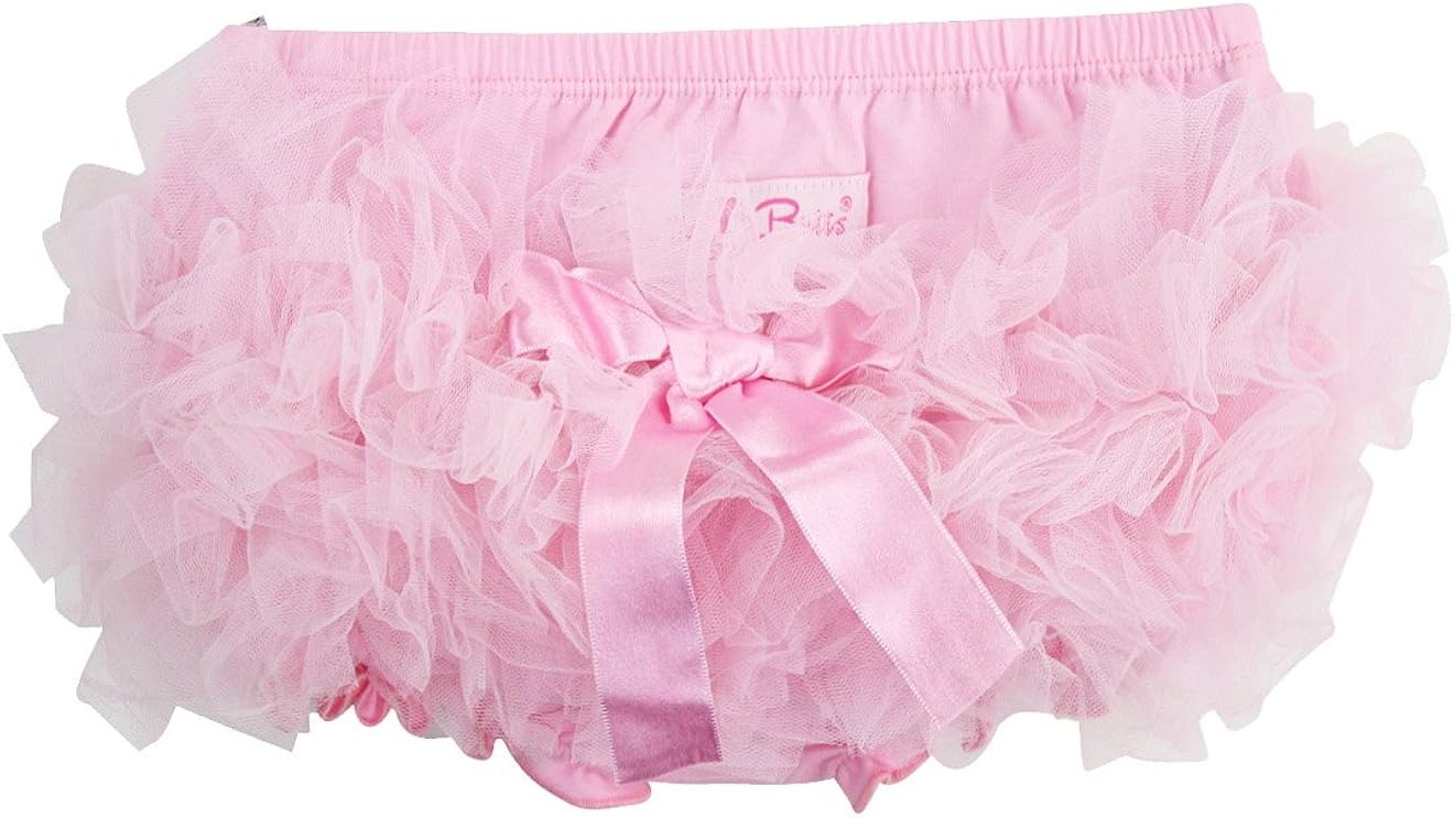 RuffleButts Infant/Toddler Girls Pink Frilly Ruffled Skirted Bloomer